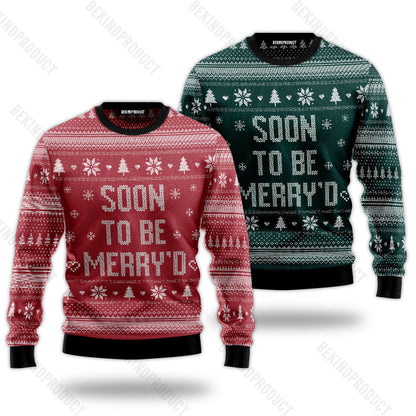 Soon To Be Merry'd Couple Ugly Christmas Sweater Christmas Gift Anniversary Sweater USNC1016 - WeCustomit