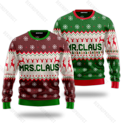Personalized Christmas Couple Ugly Christmas Sweater Christmas Gift Anniversary Sweater USNC1035 - WeCustomit