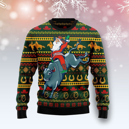 Cowboy Santa Claus Ugly Christmas Sweater For Men & Women Christmas Gift Sweater US1847 - WeCustomit