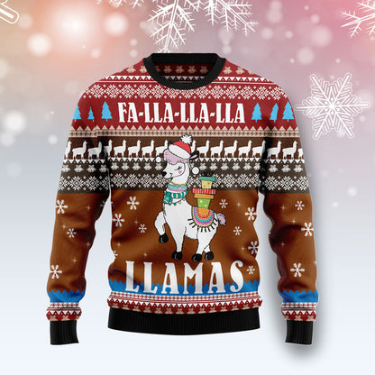 Fa Lla Lla Llamas Ugly Christmas Sweater For Men & Women Christmas Gift Sweater US3613 - WeCustomit