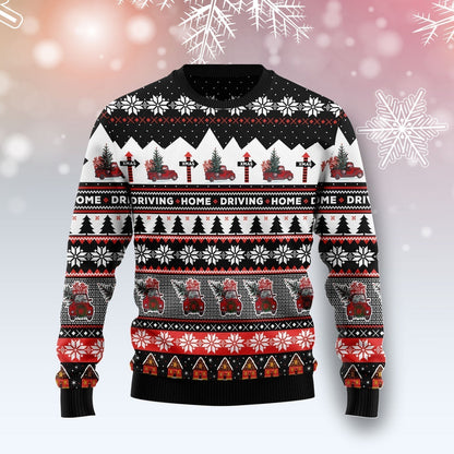Truck Driving Home Ugly Christmas Sweater For Men & Women Christmas Gift Sweater US3341 - WeCustomit