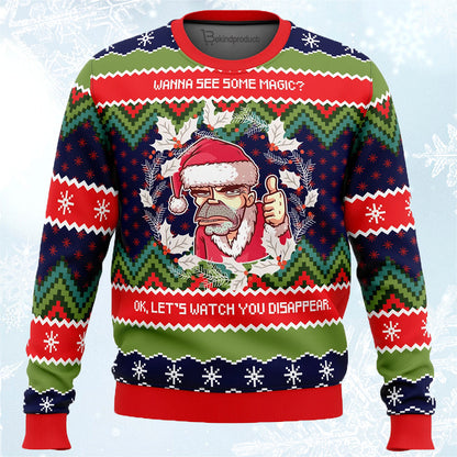 Wanna see some magic_ Bad Santa Ugly Christmas Sweater For Men & Women Christmas Gift Sweater PT858 - WeCustomit