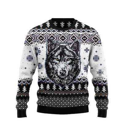 Wolf Christmas Ugly Christmas Sweater For Men & Women Christmas Gift Sweater US1577 - WeCustomit