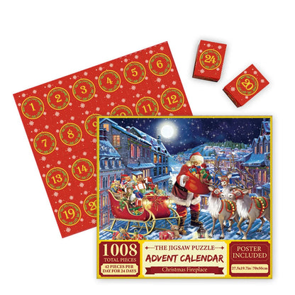 Advent Calendar Christmas Jigsaw Puzzle - 24 Boxes Christmas Countdown Puzzle Toy Gift for Kid Adult