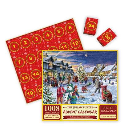 Advent Calendar Christmas Jigsaw Puzzle - 24 Boxes Christmas Countdown Puzzle Toy Gift for Kid Adult