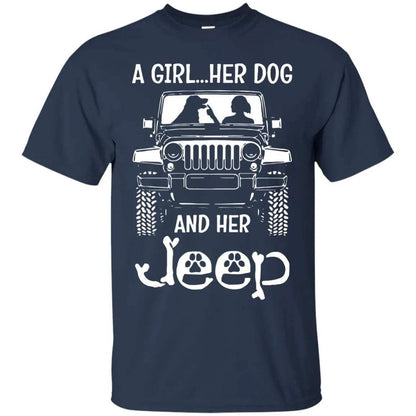 A Girl Her Dog And Her Jeep Shirt - WeCustomit