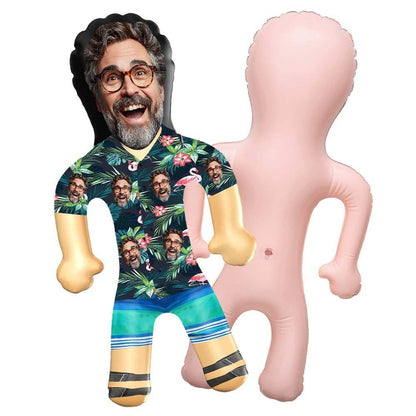 Personalized Blow Up Dolls Hawaiian Shirt Colorful Flamingo Funny Inflatable Man Printed Face for Party Favors