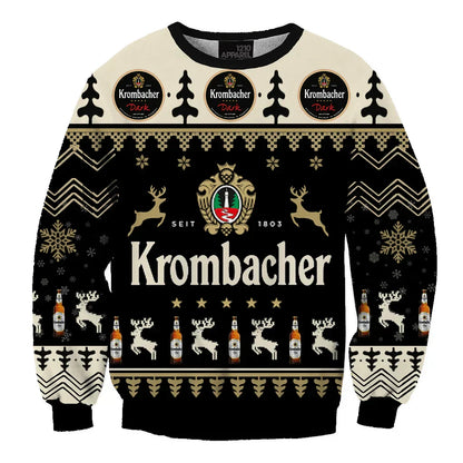 Unisex Krombacher Pils Lager Weizen Germany Beer 3D Ugly Christmas Sweater For Men & Women Christmas Gift Sweater BH1156 - WeCustomit