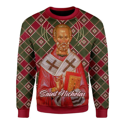 Saint Nicholas Ugly Christmas Sweater For Men & Women Christmas Gift Sweater US4183 - WeCustomit