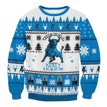Unisex Schiltz Malt Liquor 3D Ugly Christmas Sweater For Men & Women Christmas Gift Sweater BH1257 - WeCustomit