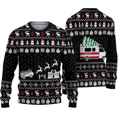 Casespring Paramedic Hospital Ambulance Ugly Christmas Sweater For Men & Women Christmas Gift Sweater PT980 - WeCustomit