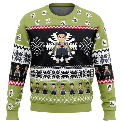 Chibi Christmas Gyomei Himejima Demon Slayer Ugly Christmas Sweater For Men & Women Christmas Gift Sweater US4059 - WeCustomit