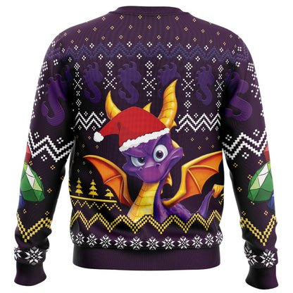 Christmas Dragon Spyro Ugly Christmas Sweater - WeCustomit