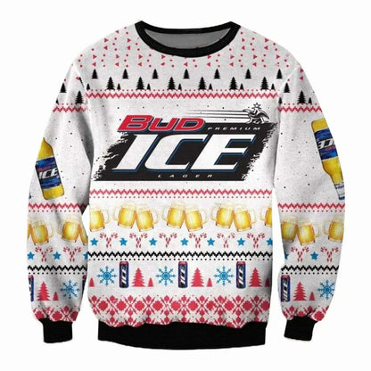 Unisex Bud Ice 3D Ugly Christmas Sweater For Men & Women Christmas Gift Sweater BH1253 - WeCustomit
