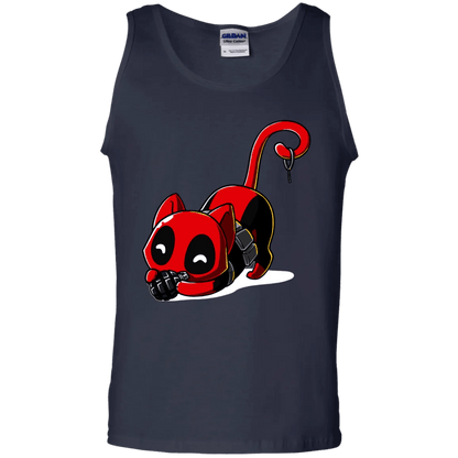 Deadpool Cat Tank Top Playing With Grenade - WeCustomit