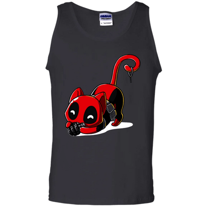 Deadpool Cat Tank Top Playing With Grenade - WeCustomit