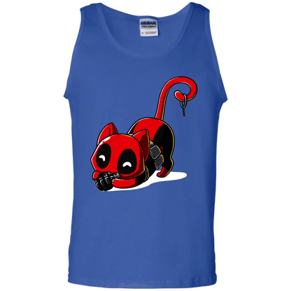 Deadpool Cat Tank Top Playing With Grenade - WeCustomit