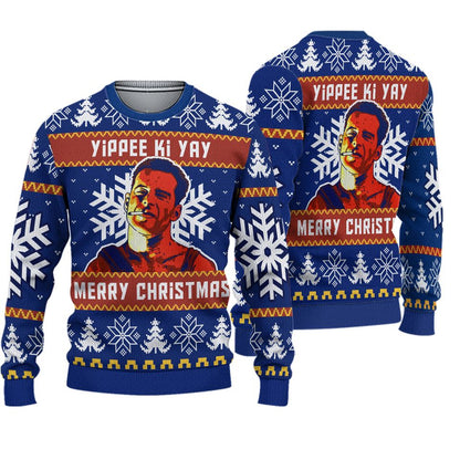 Die Hard Bruce Willis Christmas Movie Ugly Christmas Sweater For Men & Women Christmas Gift Sweater BH589 - WeCustomit