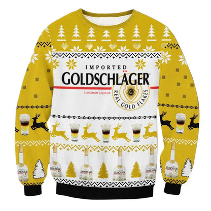 Unisex Goldschlager 3D Ugly Christmas Sweater For Men & Women Christmas Gift Sweater BH1292 - WeCustomit