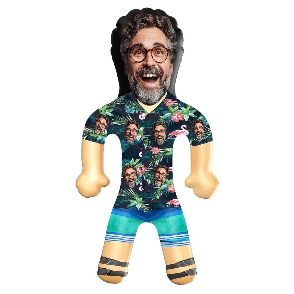 Personalized Blow Up Dolls Hawaiian Shirt Colorful Flamingo Funny Inflatable Man Printed Face for Party Favors