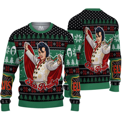 El.vis Pre.sley King Of Rock Love Ugly Christmas Sweater For Men & Women Christmas Gift Sweater BH588 - WeCustomit