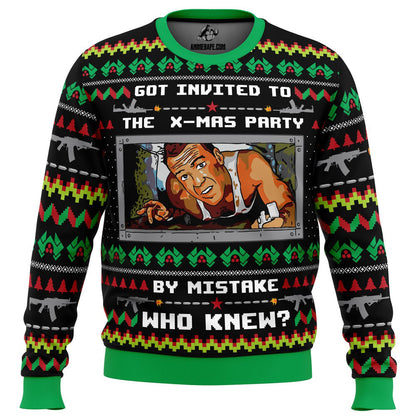 Got Invited to a Christmas Party Die Hard Ugly Christmas Sweater - WeCustomit