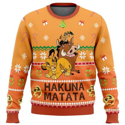 Hakuna Matata Ugly Christmas Sweater - WeCustomit