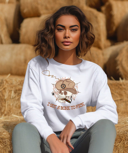 Funny Halloween Tee, Cute Halloween Sweater, Fall Sweatshirt, Cowgirl 2D Crewneck Sweatshirt All Over Print Sweatshirt For Women Sweatshirt For Men - WeCustomit