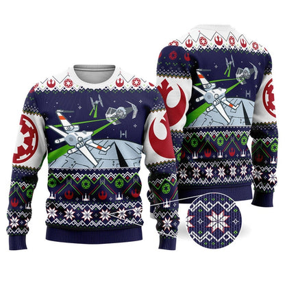 Boba Fett Fighter Jet Ugly Christmas Sweater For Men & Women Christmas Gift Sweater US3855 - WeCustomit