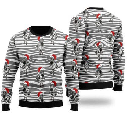 Zebra Wearing Santa Hats Ugly Christmas Sweater For Men & Women Christmas Gift Sweater US2977 - WeCustomit