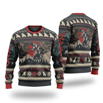 Godzillas Ugly Christmas Sweater For Men & Women Christmas Gift Thanksgiving Sweater US4283 - WeCustomit