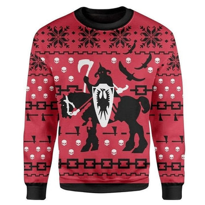 Death Dealer Riding Horse Ugly Christmas Sweater For Men & Women Christmas Gift Sweater BH562 - WeCustomit