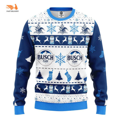 Get Festive with Busch Latte Beer Ugly Christmas Sweater - WeCustomit