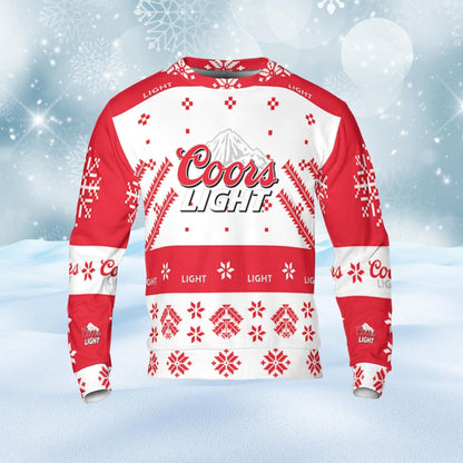 Coors Light Ugly Sweater Snowflakes Beer Loves ugly Gift, Christmas Sweatshirt, Coors Light ugly sweater gift for Dad - WeCustomit