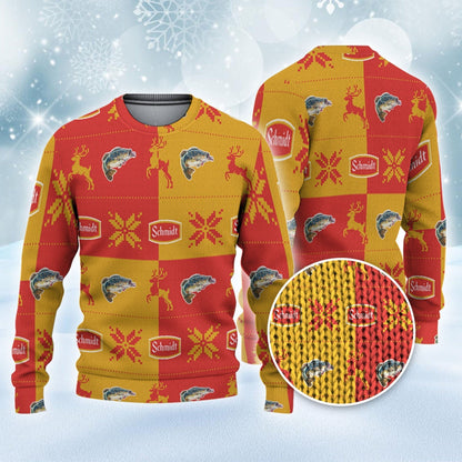 Schmidt Ugly Sweater Reindeer n Snowflakers Beer Loves ugly Gift, Reindeer Xmas Sweatshirt, Schmidt ugly sweater gift for Dad and Him - WeCustomit