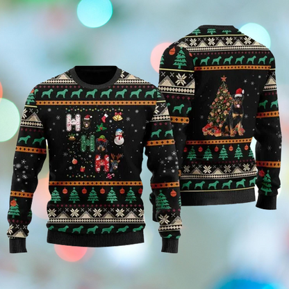 Rottweiler Dog Ugly Christmas Sweater For Men & Women Christmas Gift Sweater US1239 - WeCustomit