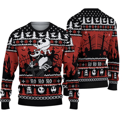 Jack and Zero Night Before Christmas Ugly Christmas Sweater For Men & Women Christmas Gift Sweater BH615 - WeCustomit