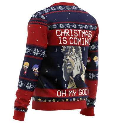 Jojo's Bizarre Adventure Joseph Joestar Oh My God Ugly Christmas Sweater - WeCustomit