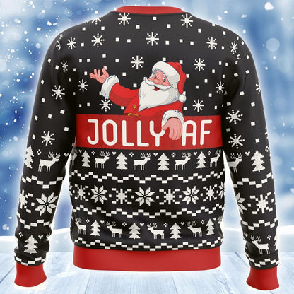 Jolly Af Santa Claus Ugly Christmas Sweater For Men & Women Christmas Gift Sweater US2758 - WeCustomit