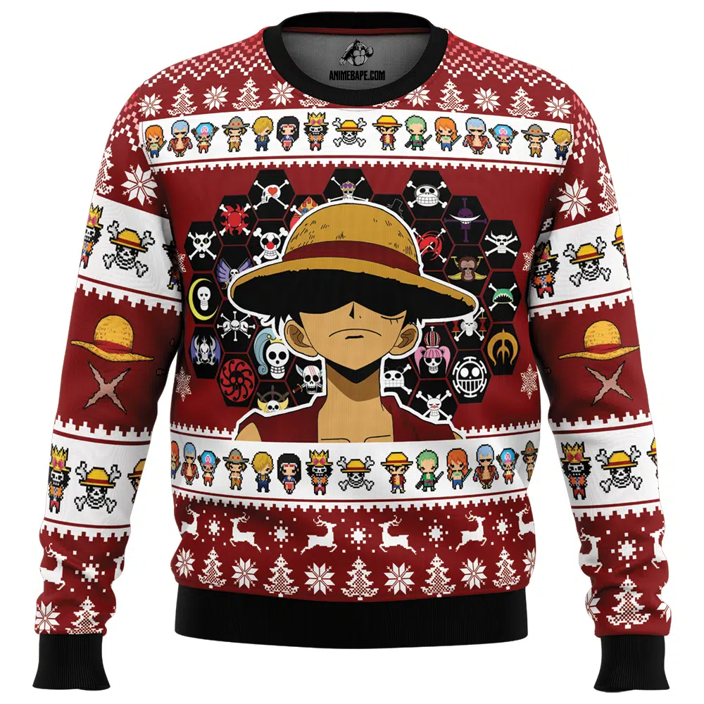 Jolly Rogers One Piece Ugly Christmas Sweater - WeCustomit