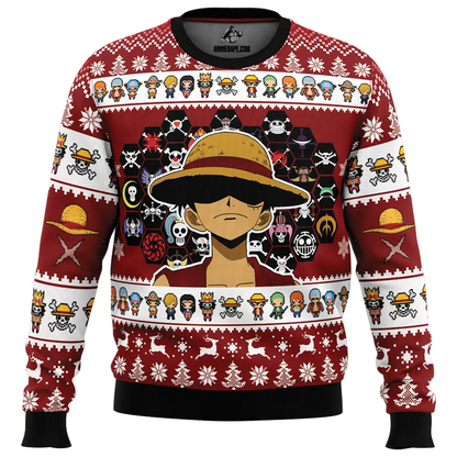 Jolly Rogers One Piece Ugly Christmas Sweater - WeCustomit