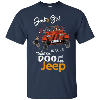 Just A Girl In Love With Her Dog And Her Jeep Shirt - WeCustomit