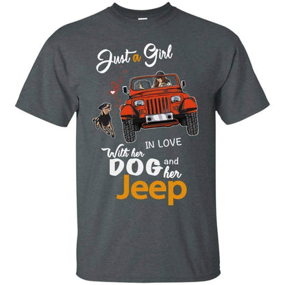 Just A Girl In Love With Her Dog And Her Jeep Shirt - WeCustomit