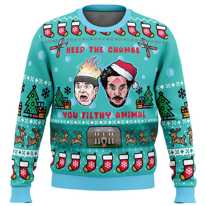 Keep The Change Home Alone Ugly Christmas Sweater - WeCustomit