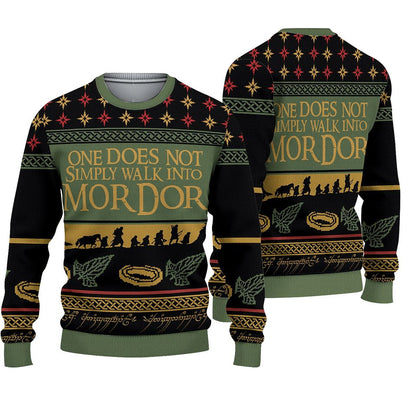 LORT One Mordor Ugly Christmas Sweater For Men & Women Christmas Gift Sweater BH611 - WeCustomit