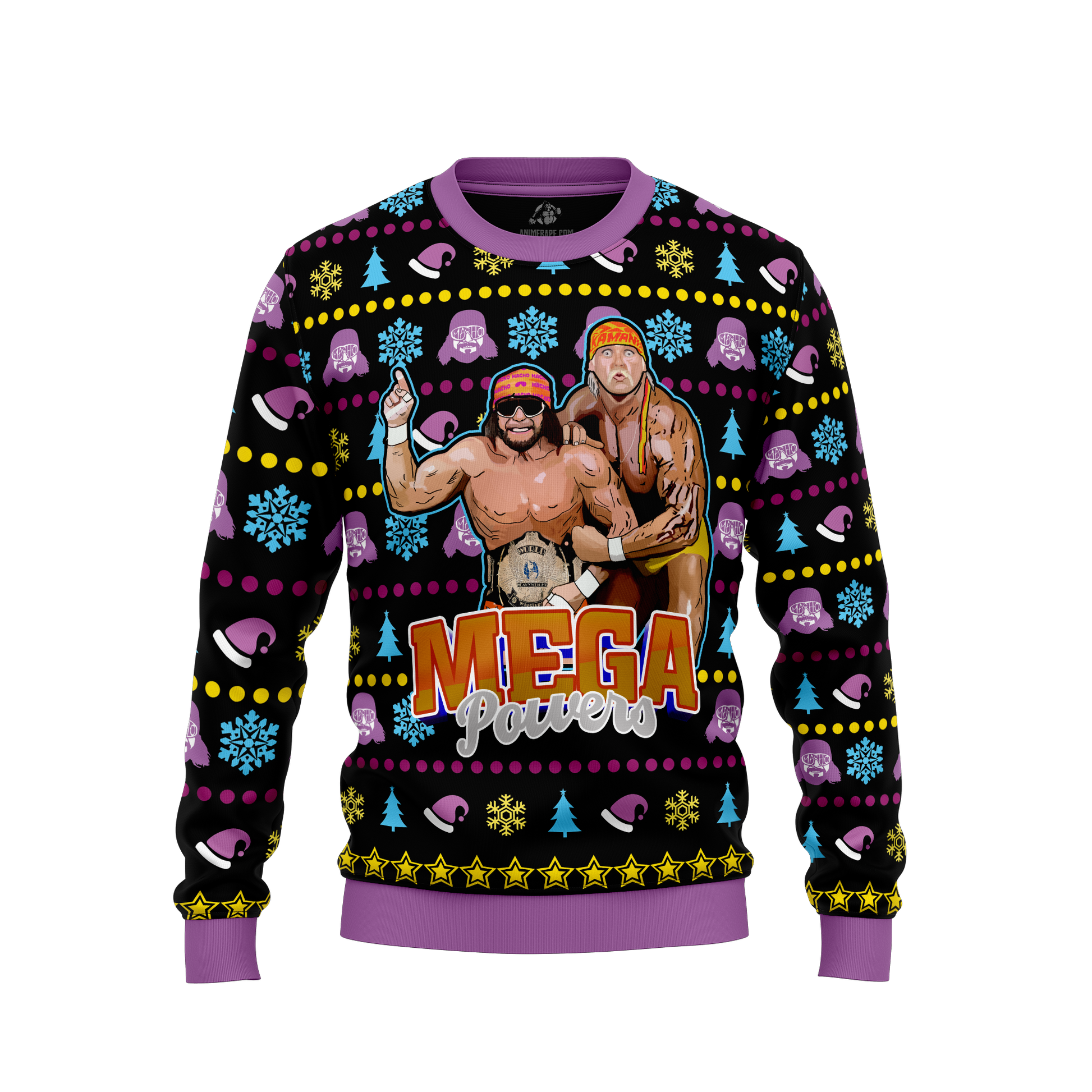 Macho Man And Hulkmania Power Pro Wrestling Ugly Christmas Sweater - WeCustomit