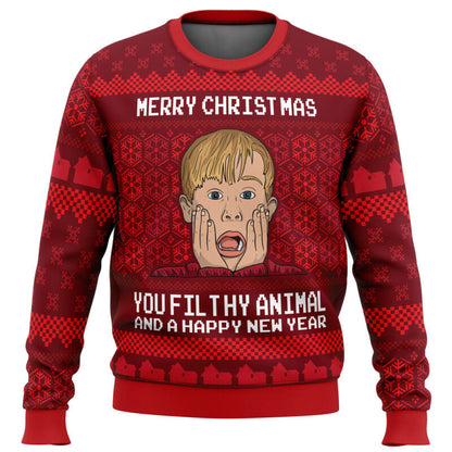 Merry Christmas Home Alone Ugly Christmas Sweater - WeCustomit
