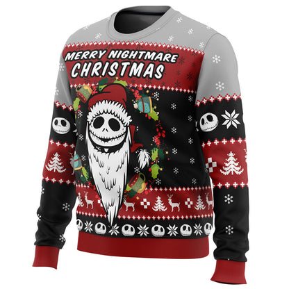 Merry Nightmare The Nightmare Before Christmas Ugly Christmas Sweater - WeCustomit