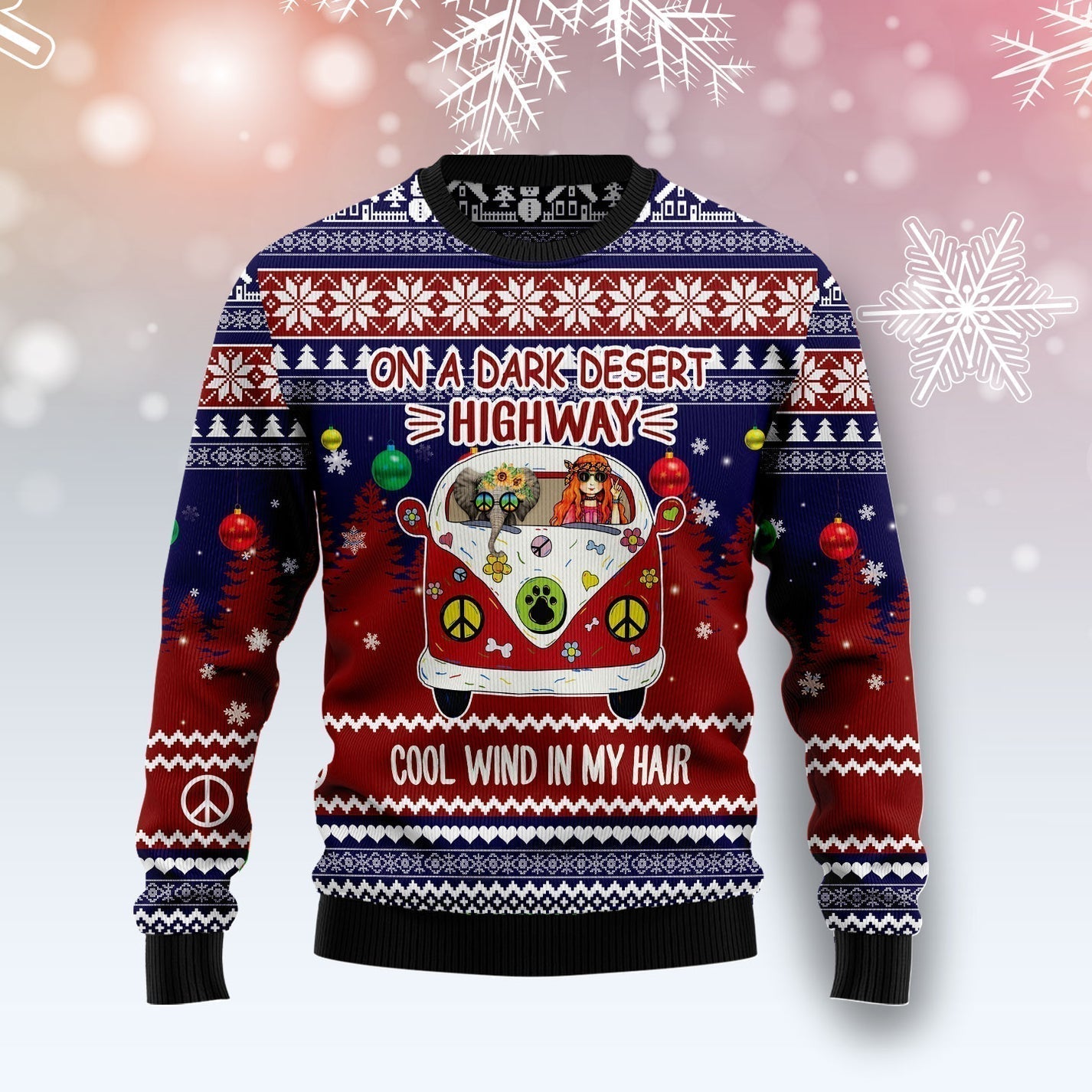 Elephant Hippie Girl Ugly Christmas Sweater For Men & Women Christmas Gift Sweater US3344 - WeCustomit
