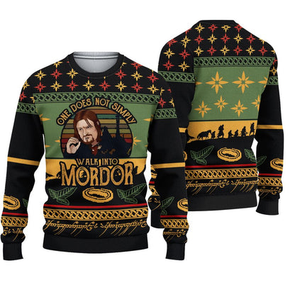 Lotr Middle Earth Mordor Fun Run Ugly Christmas Sweater For Men & Women Christmas Gift Sweater PT991 - WeCustomit